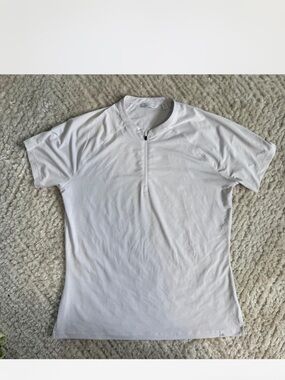 Lady Hagen White Short Sleeve Zip Polo